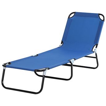 5-position Poolside Lawn Reclining Beach Chair Chaise Lounge Folding Sun Lounger