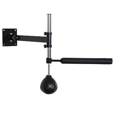 Soozier Wall Mount Reflex Boxing Trainer 360 degree Rotating Rapid Boxing Bar with Punching Ball Height Adjustable for Home Gym