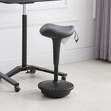 Vinsetto Lift Wobble Stool Standing Chair with 360 degree Swivel Tilting Balance Chair with Adjustable Height and Saddle Seat for Active Learning Sitting Grey