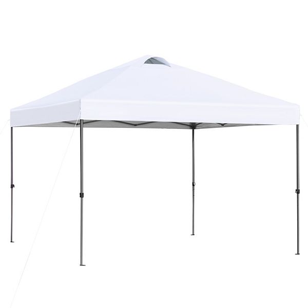 Outsunny 10' x 10' Outdoor Pop-Up Party Tent Canopy, Grey - White
