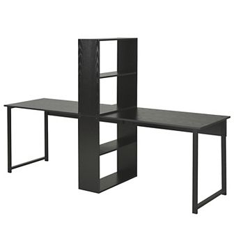 Computer Table Writing Table Home Office Workstation W/ Bookshelf Black