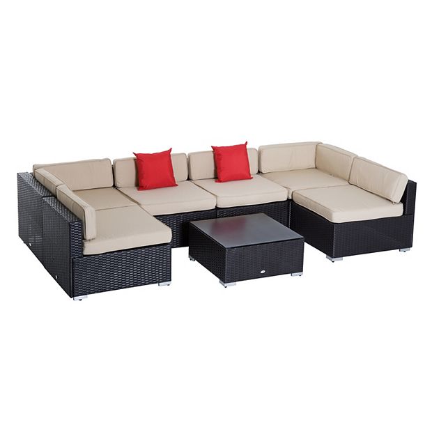 Rattan 6 seater online sofa set