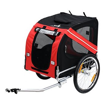 Aosom Dog Bike Trailer with 3 Entrances Large Wheels -