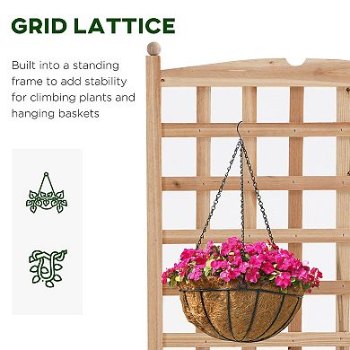 Outsunny 24inch x 12inch x 49inch Raised Garden Bed with Trellis Board Back