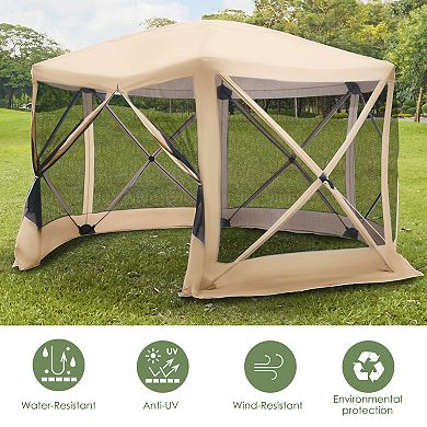 Large Outdoor Pop-up Canopy Shade W/ Easy Setup & Huge Spacious Design Green