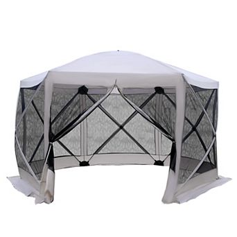 Large Outdoor Pop-up Canopy Shade W/ Easy Setup & Huge Spacious Design Beige