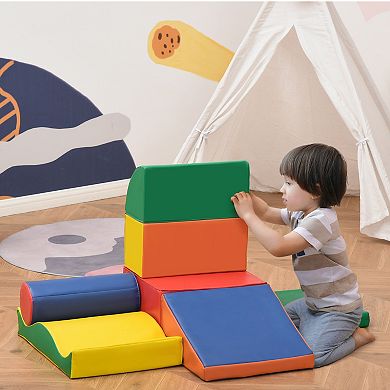 Soozier 7 Piece Soft Play Blocks Kids Climb and Crawl Gym Toy Foam Building and Stacking Blocks Non Toxic Learning Play Set Educational Software Activity Toy Brick Baby Soft Climbing Block
