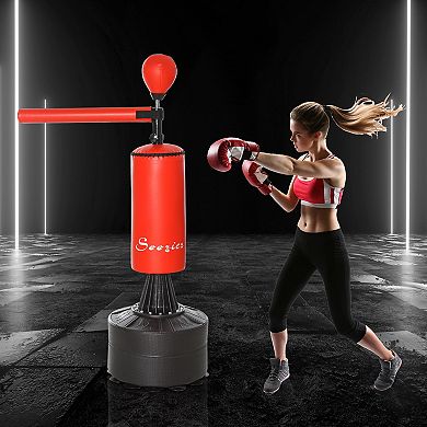 Boxing Punch Bag Stand With Rotating Flexible Arm, Speed Ball, Waterable Base