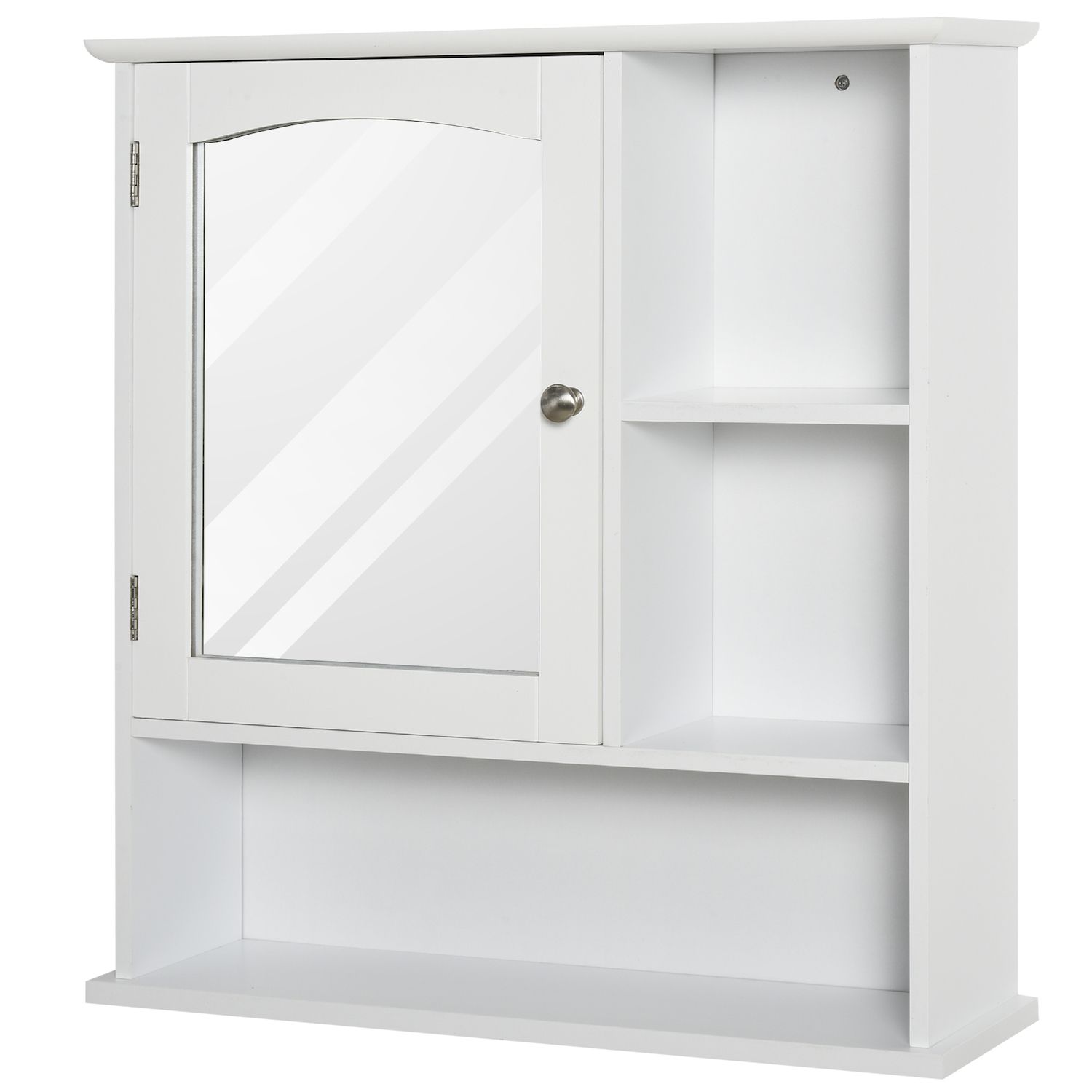 DORTALA Bathroom Wall Storage Cabinet, Mirror Cabinet Organizer, Wooden  Hanging Medicine Cabinet Organizer w/Adjustable Shelf & 3 Open  Compartments