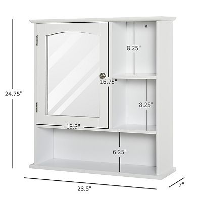 Recessed Restroom Cupboard Storage Hanging Unit With Open Shelf Space For Home