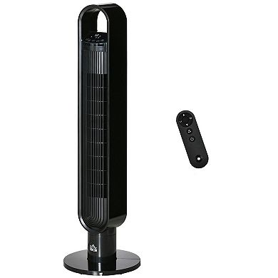 Freestanding Tower Fan Cooling For Home Bedroom With Oscillating, Rc, Black