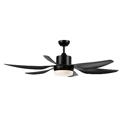 52" Reversible Ceiling Fan With White Led Light, Remote Control Bedroom Grey