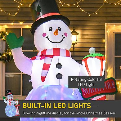 HOMCOM 8ft LED Lit Christmas Inflatable Snowman Holiday Outdoor Yard Display