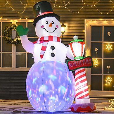 HOMCOM 8ft LED Lit Christmas Inflatable Snowman Holiday Outdoor Yard Display