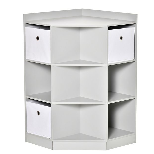 HOMCOM Toy Chest Kids Cabinet Storage Organizer for Toys Clothes Books, White