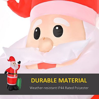 HOMCOM 8ft Christmas Inflatable Santa Claus with Toy Bag Outdoor Blow Up Yard Decoration with LED Lights Display