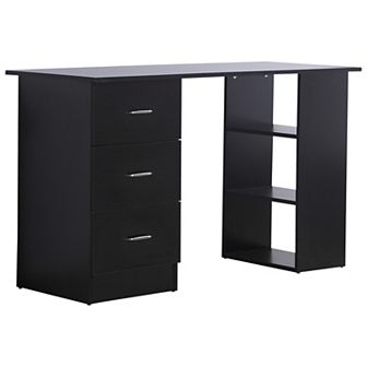 Homcom 47" Modern Computer Desk Writing Table W/ Bookcase Combo Storage Shelf