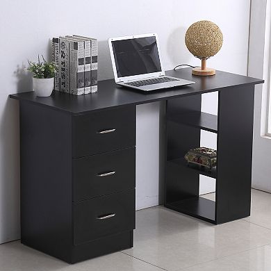 Homcom 47" Modern Computer Desk Writing Table W/ Bookcase Combo Storage Shelf