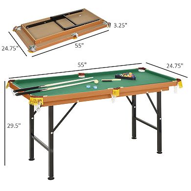 4.5ft Mini Table Top Pool Table Game Billiard Board Set Cues Play W/balls
