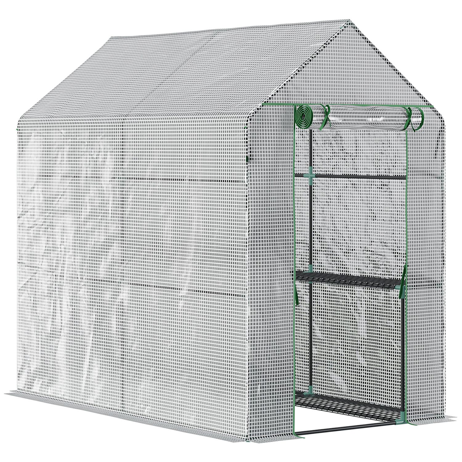 Outsunny 5'x5'x6' Greenhouse / Garden Walk-In 8 Shelves Plant Flower  Portable Walk In Greenhouse