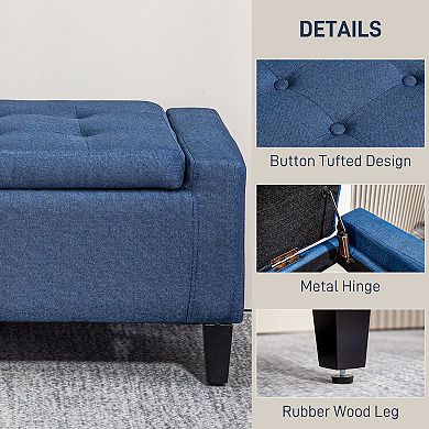 Homcom Tufted Storage Ottoman Upholstered Storage Bench With Lift Top
