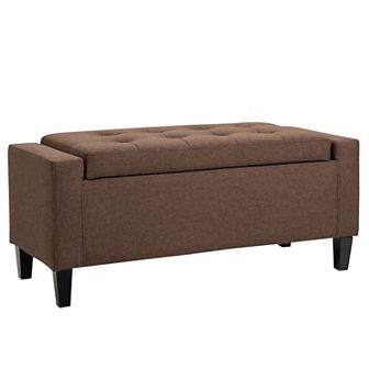 Homcom Tufted Storage Ottoman Upholstered Storage Bench With Lift Top