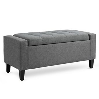 Homcom Tufted Storage Ottoman Upholstered Storage Bench With Lift Top