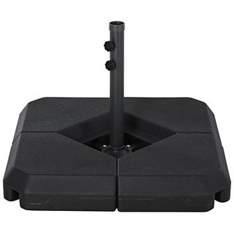 Outsunny 4 pc Parasol Base Stand Weights Umbrella Base Sand Water Filled Black