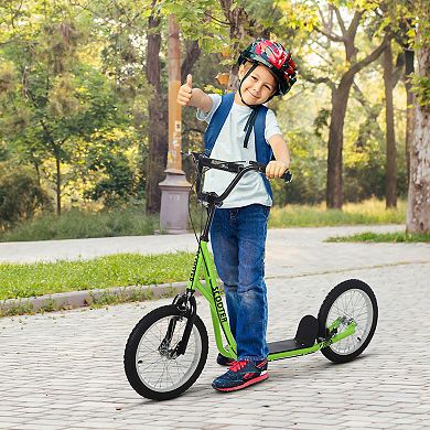 Youth Kids Scooter Height Adjustable Inflatable Tires Teens Ride On Toy For 5+