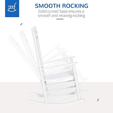 Outsunny Wooden Rocking chair Traditional Porch Rocker for Outdoor Indoor Use Black