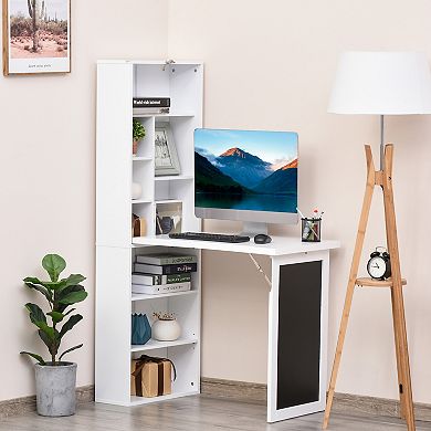 HOMCOM Convertible Desk with board & Shelf Multi-Function Table