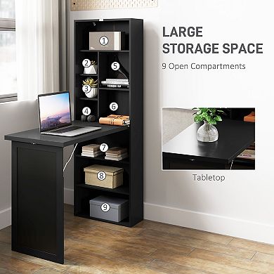 HOMCOM Convertible Desk with board & Shelf Multi-Function Table