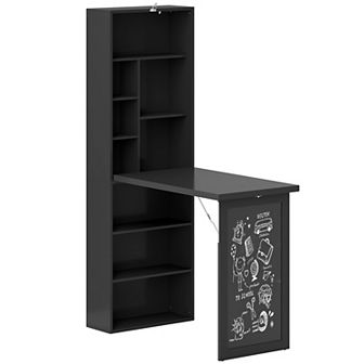 HOMCOM Convertible Desk with board & Shelf Multi-Function Table