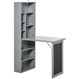 HOMCOM Convertible Desk with board & Shelf Multi-Function Table