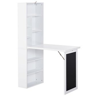 HOMCOM Convertible Desk with board & Shelf Multi-Function Table