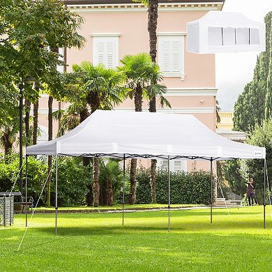 19.7' X 9.8' Backyard Portable Cabana Canopy W/ Bag & Water Resistance, Blue