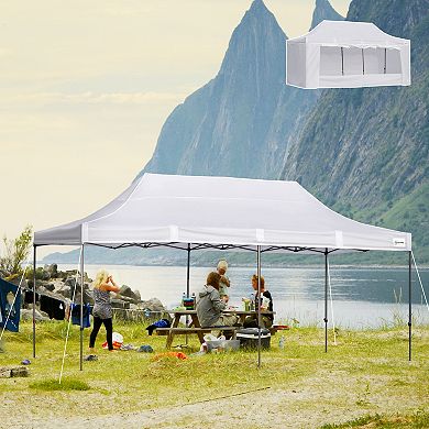19.7' X 9.8' Backyard Portable Cabana Canopy W/ Bag & Water Resistance, Blue