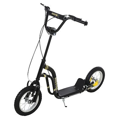 Dual Brakes Kick Scooter 12-inch Inflatable Front Wheel Ride On Toy For Age 5+