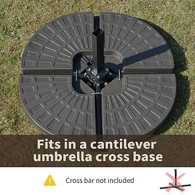 86 lbs. brown patio umbrella base with hidden wheels Sturdy Patio Umbrella Base with Wheels