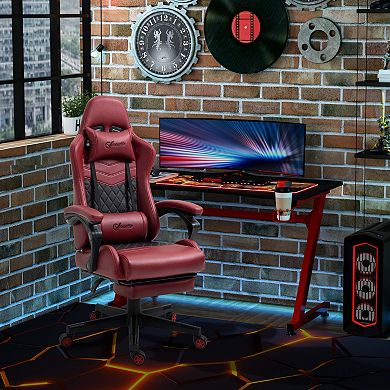 Adjustable High Back Gaming Chair Racing Office Recliner W/ Footrest, Pillow