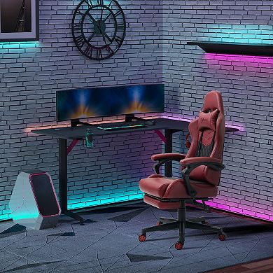 Adjustable High Back Gaming Chair Racing Office Recliner W/ Footrest, Pillow