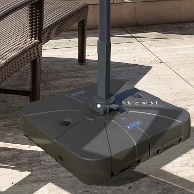 Outdoor Backyard Cantilever Umbrella Base, Fill With Sand Or Water For Security