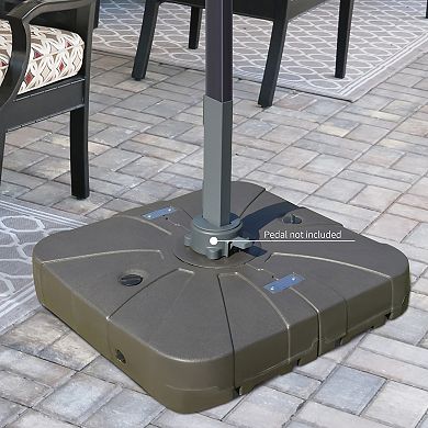 Outdoor Backyard Cantilever Umbrella Base, Fill With Sand Or Water For Security