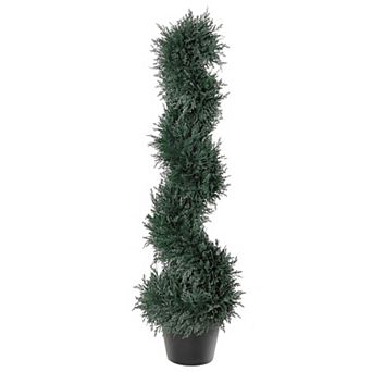 Outsunny 3FT Topiary Artificial Faux Cedar Tree Plant w Nursery Pot