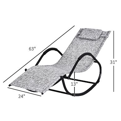 Outsunny Zero Gravity Ergonomically Design Lounger Rocker for Indoor or Outdoor Use UV/Water Fighting Material Grey