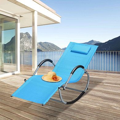 Outsunny Zero Gravity Ergonomically Design Lounger Rocker for Indoor or Outdoor Use UV/Water Fighting Material Grey