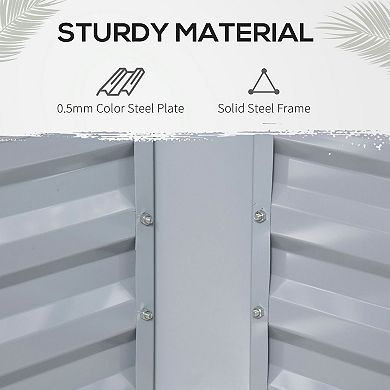 Outsunny Raised Garden Bed with Greenhouse, Steel Outdoor Planter Box with Plastic Cover, Roll Up Window, Dual Use for Flowers, Vegetables, Fruits and Herbs, 50"x37.5"x36", Clear