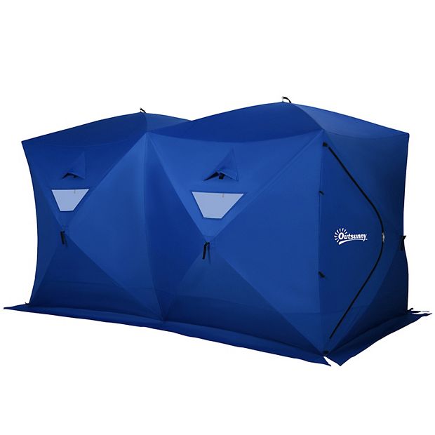 Outsunny 8 Person Ice Fishing Shelter Waterproof Oxford Fabric