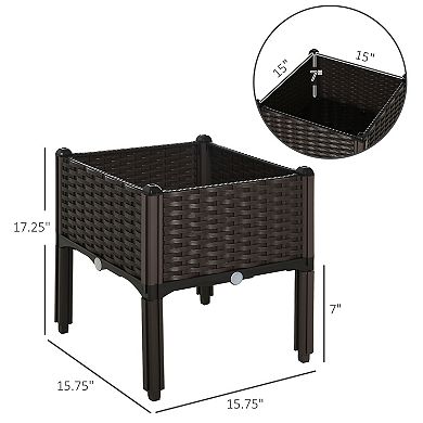 Outsunny Raised Garden Bed With Self-watering Design
