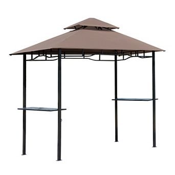 Outsunny 8ft x 5' Grill Gazebo with Double Roof BBQ Gazebo